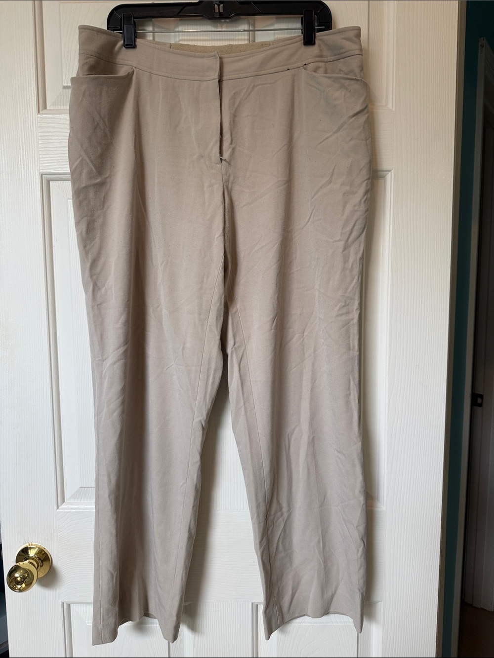 Lane Bryant Straight-Leg Dress Pants in Light Taupe